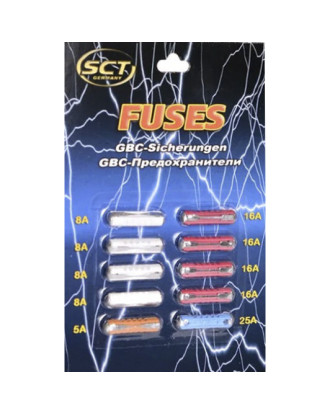 SCT 9504 Запобіжники GBC Fuse (класика) комплект 10 шт.