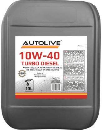 Напівсинтетична моторна олива AUTOLIVE 10W-40 Turbo Diesel 10л