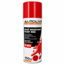 Високотемпературна фарба AUTOLIVE A160 Heat resistant paint RED, червона, 450 мл