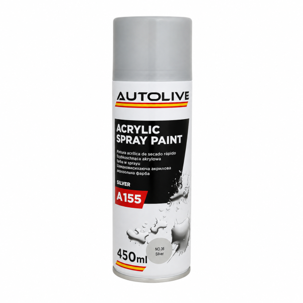 Акрилова фарба спрей (срібна) AUTOLIVE A155 ACRYLIC SPRAY PAINT SILVER 450ml