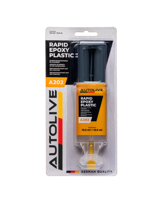 Двокомпонентний клей для пластику AUTOLIVE A202 Rapid Epoxy Plastic 12,5 мл + 12,5 мл